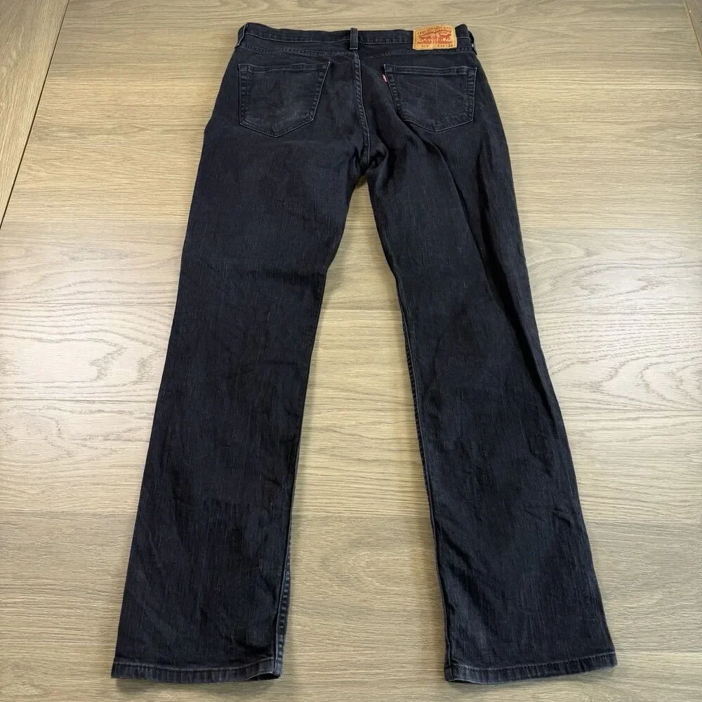 Levis 514 Jeans Men 34x34 (fits 34x32) Straight Fit Work Casual Black Cotton